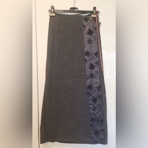 Kenzo Jungle Wool Gray Wrap Long Skirt